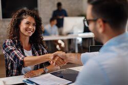 Handshake after successful job interview