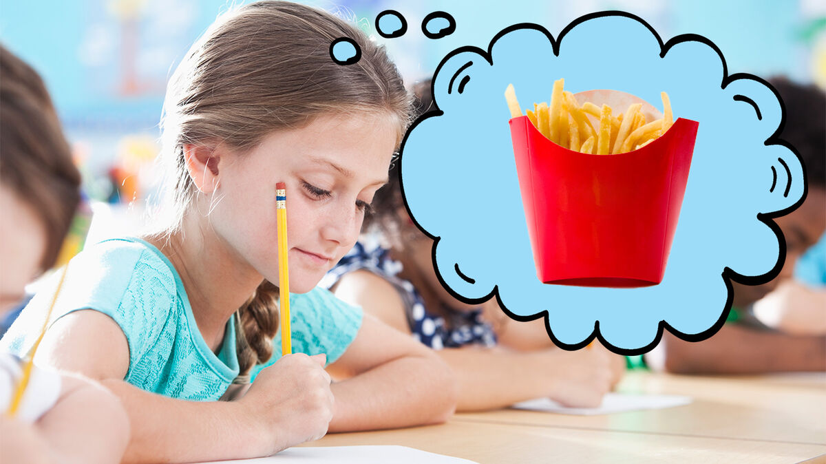 Student thinking about creative writing prompt