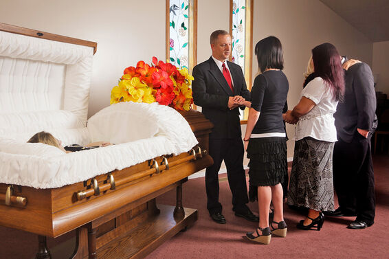 Family Receiving Guests at a Funeral